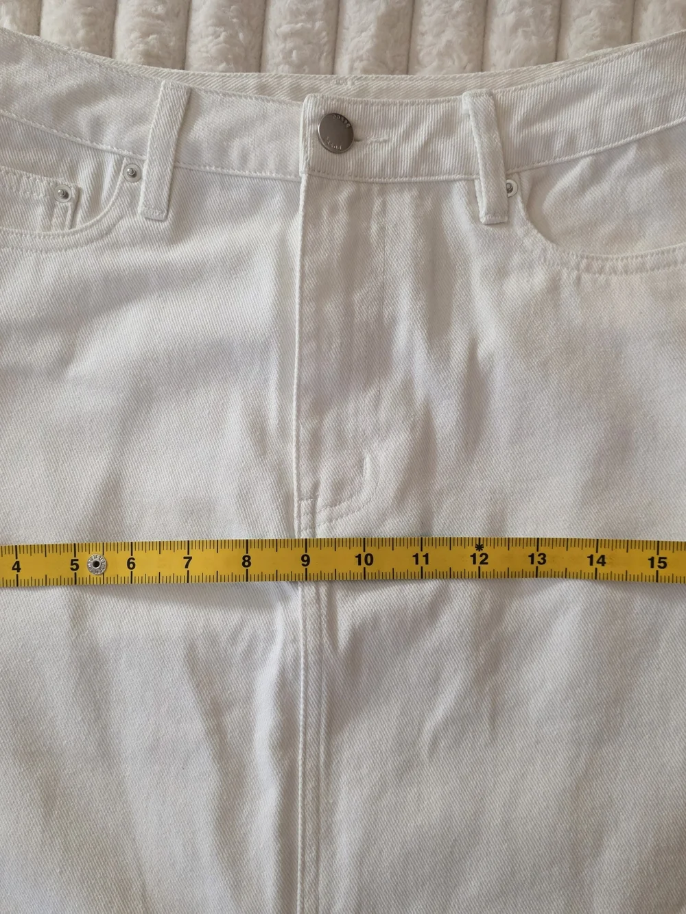 POSSE Harvey Denim Skirt in White - Size 26 (XS/S)